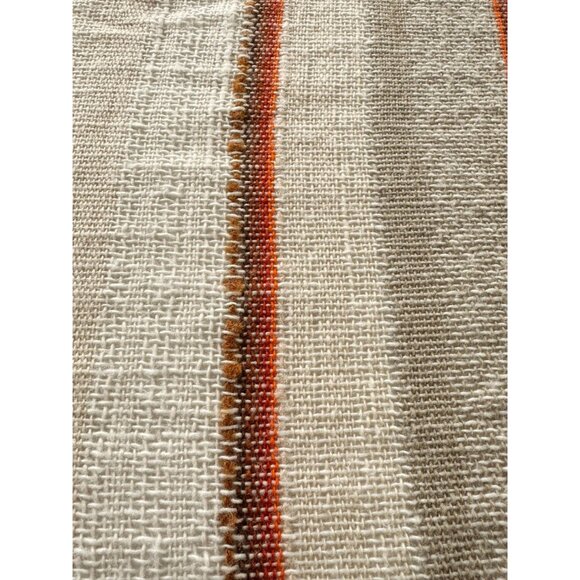 Vintage 70s pleated curtain, tan, orange, brown vertical stripes, price for one - Picture 6 of 10